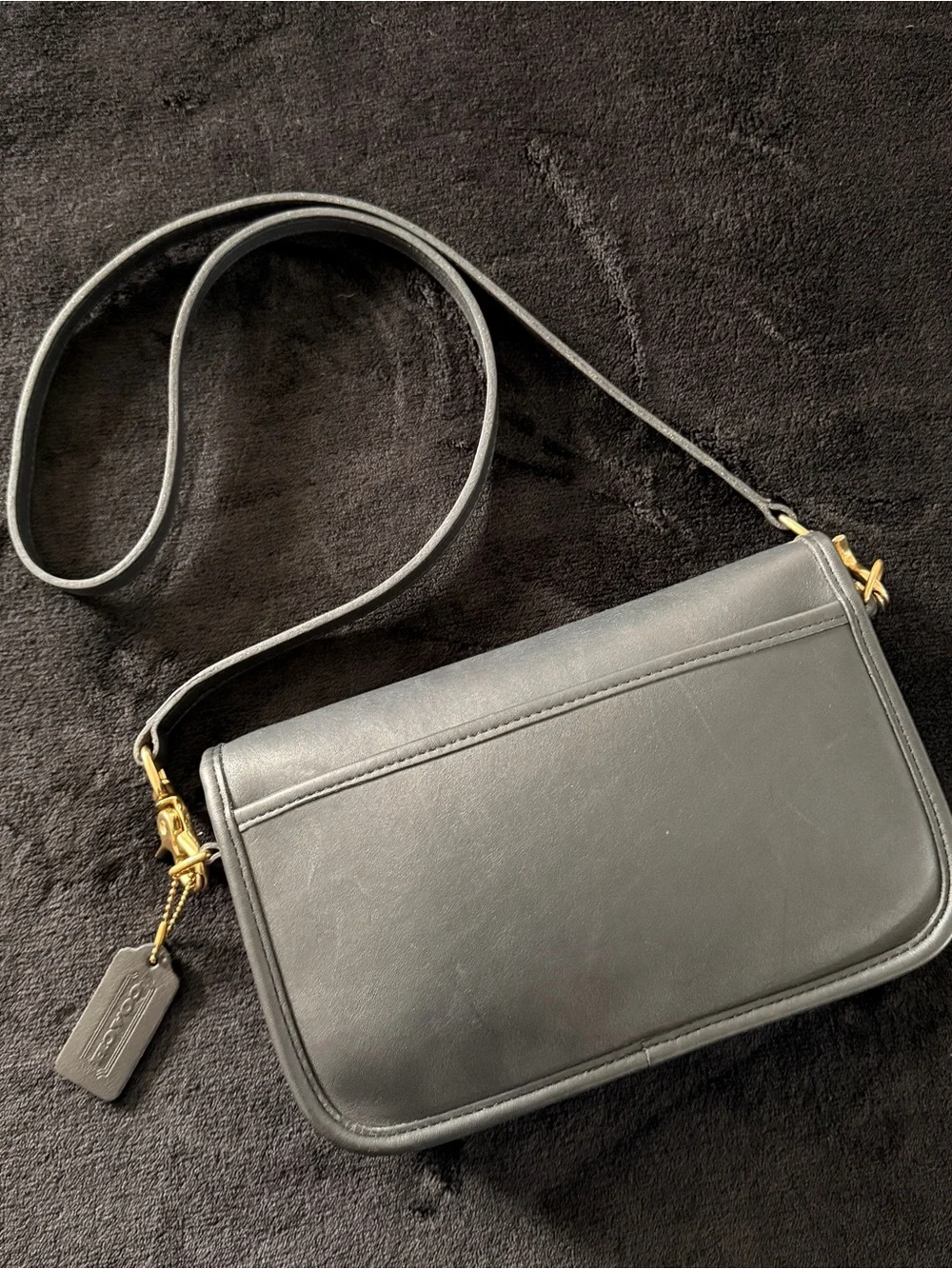 Coach Pre '94 1989 - 1993 Vintage Navy Blue Pocket Purse - Picture 2 of 13
